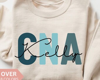 Sweatshirt gepersonaliseerd CNA verpleegkundige, aangepast shirt CNA verpleegkundige, cadeau CNA verpleegkundige, cadeau verpleegkundige waardering, gecertificeerd verpleegkundige assistent trui