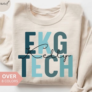 Personalized EKG Tech Sweatshirt, Custom EKG Technician Shirt, EKG Tech Gift, Nurse Appreciation Gift,Electrocardiograph Technician Crewneck