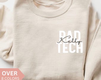 パーソナライズされたRAD Techスウェットシャツ、カスタムRAD Techシャツ、RAD Techギフト、看護師への感謝のギフト、放射線技師クルーネック、放射線科