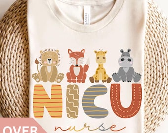 NICU Nurse Shirt, NICU Nurse Animal T-shirt, NICU Nurse Gift, Nurse Appreciation Gift, Neonatal Intensive Care Unit Tshirt, Nicu Nurse Tee