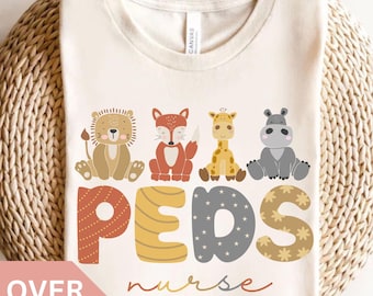 Pediatric Nurse Shirt, PEDS Animals T-shirt, PEDS Nurse T shirt, Peds Nurse Tshirt, Cute Peds Nurse Tee, Pediatric Nurse Gift, PEDS Gifts