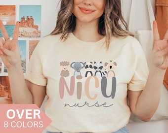 NICU Nurse Shirt, NICU Nurse Animal T-shirt, NICU Nurse Gift, Nurse Appreciation Gift, Neonatal Intensive Care Unit Tshirt, Nicu Nurse Tee