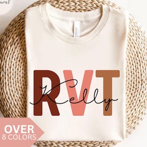 Personalized RVT Shirt, Custom RVT T-shirt, RVT Gift, Nurse Appreciation Gift, Registered Veterinary Technician Tshirt, Vet Tech Tee
