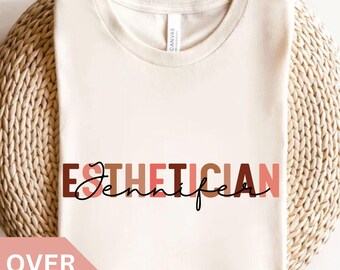 Personalisierte Kosmetikerin Shirt, benutzerdefinierte Kosmetikerin T-Shirt, Kosmetikerin Geschenke, Hauttherapeutin Tshirt, Kosmetikerin T-Shirt, Make-up Artist T-Shirt