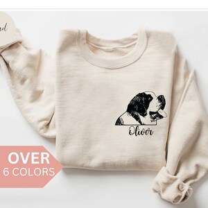 Personalized Saint Bernard Mama Sweatshirt, Custom Saint Bernard Name Shirt, St Bernard Mom Gift, St Bernard Head Crewneck, St Bernard Dad
