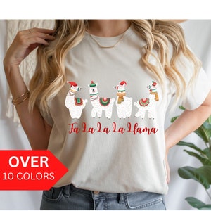 Cute Ugly Christmas Shirt for Women, Christmas Llama Shirt, llama T-shirt, Fa La La La llama Shirt, Funny Christmas Tshirt, Cute Llamas Tee