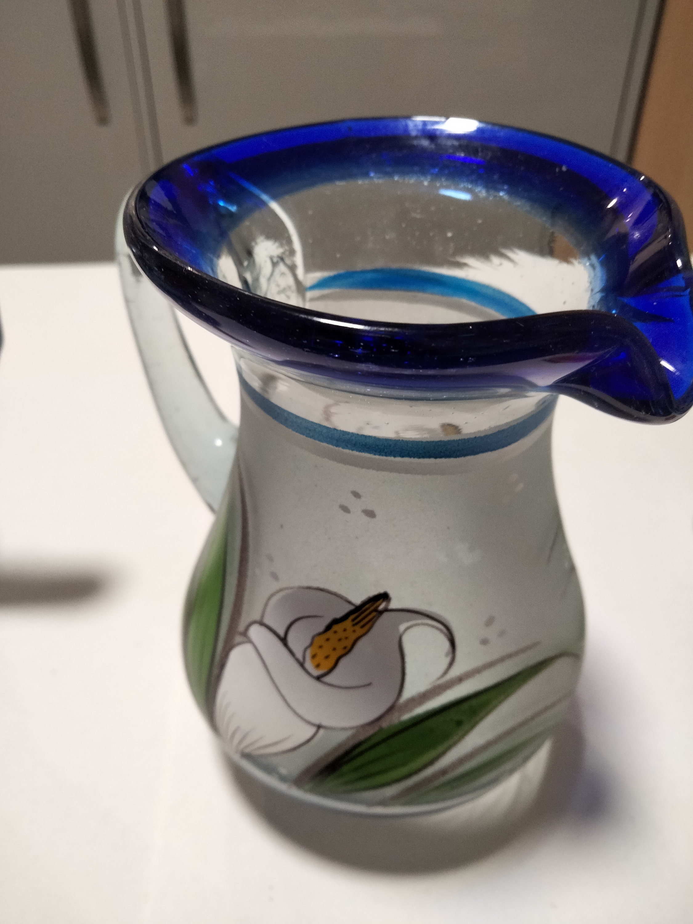 Hand Blown Glass Jug Etsy UK