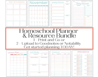Homeschool Planner Bundle: 2025-26 Dated & Undated (Digital Download)