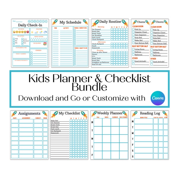 Adhd kids checklist etsy