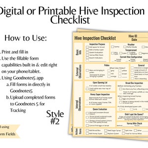 Beekeeper Digital Planner & Hive Inspection Checklist Bundle - Etsy