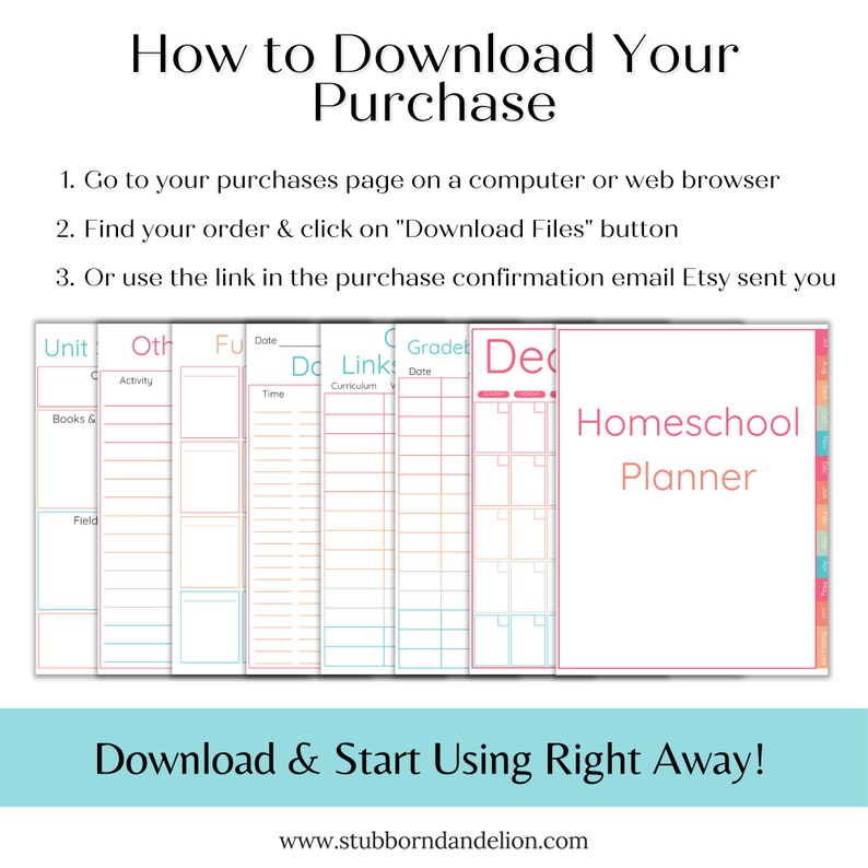Digital Homeschool Planner Bundle Goodnotes & Notability Lesson Plan