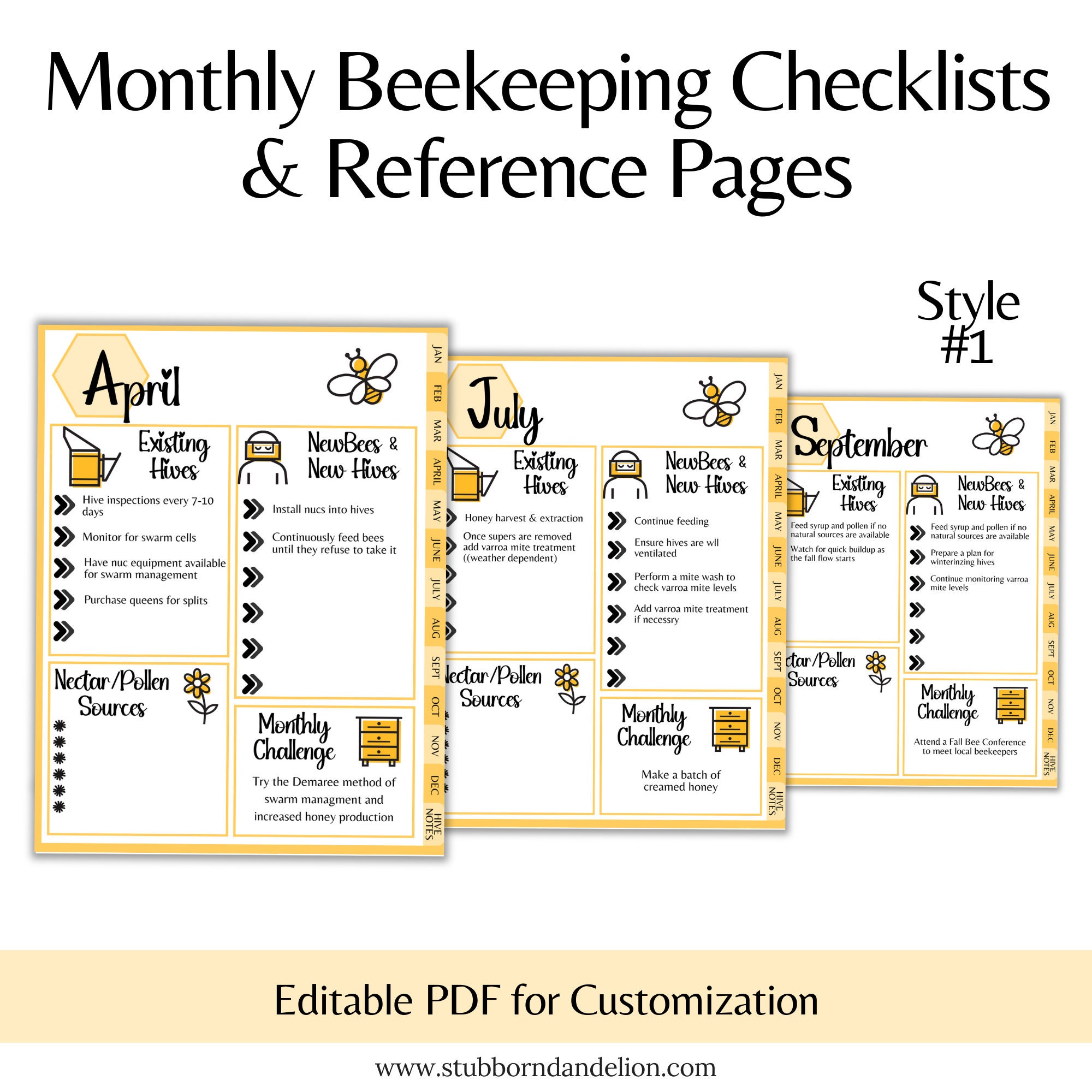Beekeeper Digital Planner & Hive Inspection Checklist | 2026 + 2027 ...
