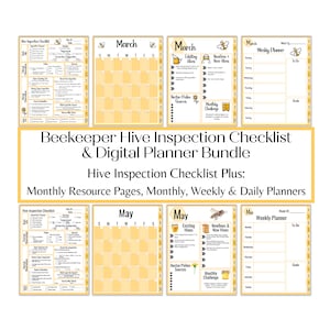 Beekeeper Digital Planner & Hive Inspection Checklist Bundle| Goodnotes and Notability Planner| Printable or Digital Checklist