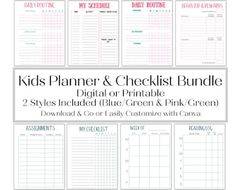Kids' Planner & Checklist Bundle (Digital Download)