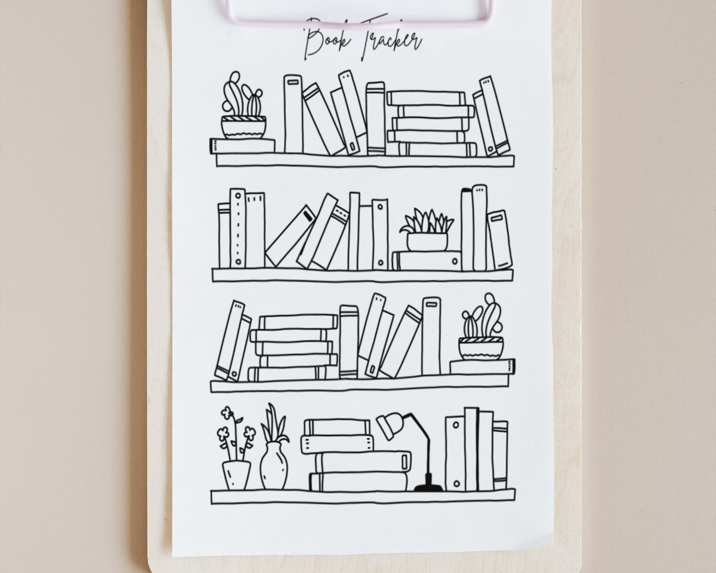 Bookshelf Tracker for Reading Goals Printable Book Shelf Etsy