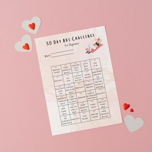 30 Days Abs Challenge Printable Workout Plan | Fitness Tracker | Challenge Guide | New Year ...