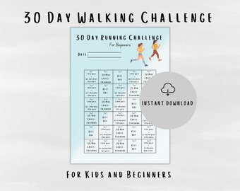 30-dniowe wyzwanie biegowe Wydrukuj plan treningowy | Monitor sprawności fizycznej | Przewodnik po wyzwaniach | Noworoczne postanowienia dotyczące sprawności fizycznej | Lista kontrolna miłości do siebie w formacie PDF