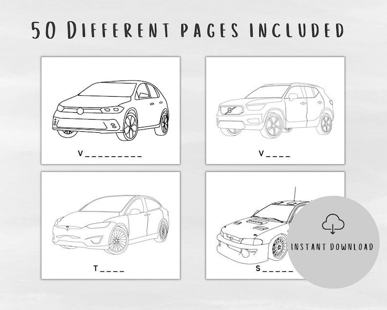 50 Car Coloring Pages for Kids With Car Names | Coloring Sheets for Car ...