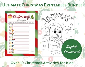 Najlepszy pakiet do druku na Boże Narodzenie | Kolorowanki, Arkusze aktywności, Kalambury, Karty Pictionary, Połącz kropki, Bingo, Puzzle i wiele więcej