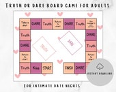 Printable Game for Couples Truth or Dare | Couples Board Game for Intimate Date Night Conversations | Couples Card Game for Date Challenge