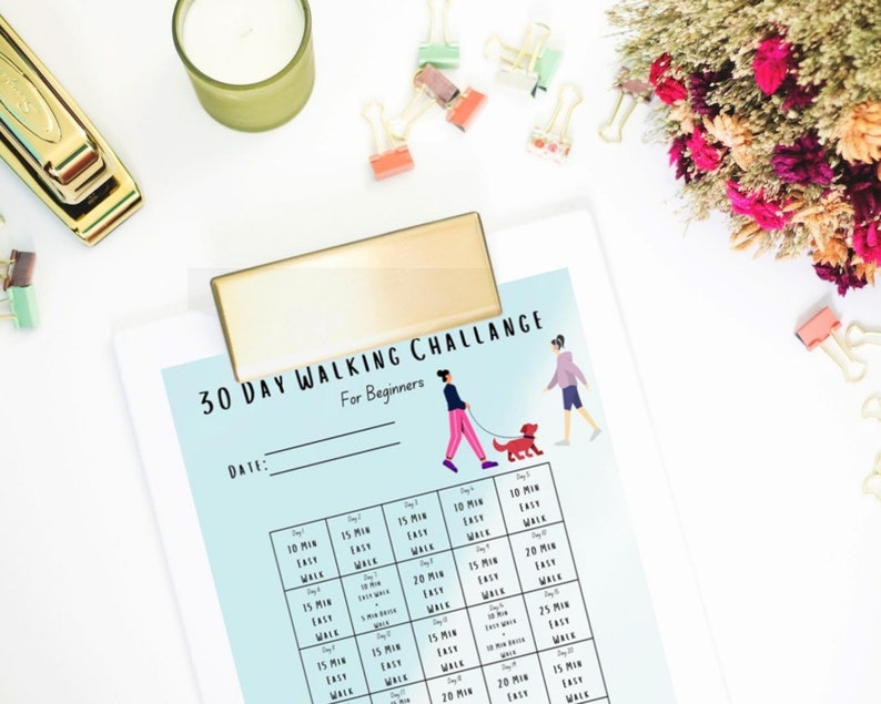 30 Days Walking Challenge Printable Workout Plan | Fitness Tracker ...