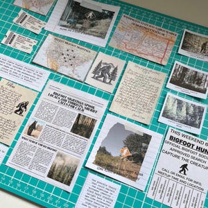 Bigfoot Conspiracy Scrapbook Documents: Paranormal Scrapbook Junk Journal Printable (Digital Download)
