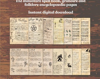 Miniature Witchy Spells Book: Dollhouse Occult Printable (Digital Download)