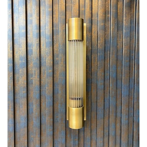 Modern Tube Glass Wall Lamp, Unique Light, Wall Light, Art Deco Handmade Bathroom Gold Sconce, Home Decor Lighting, Housewarming Gift Lights