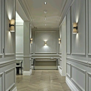Ready to Mount Wainscot Panels, Paintable DIY Wall Moulding Kit, Ready For Assembly Wall Paneling Kit, Wall Trim Kit, DIY Wall Molding,