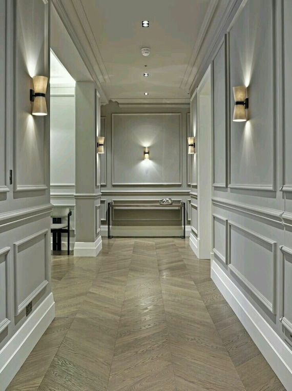 Ready to Mount Wainscot Panels, Paintable DIY Wall Moulding Kit, Ready For Assembly Wall Paneling Kit, Wall Trim Kit, DIY Wall Molding,