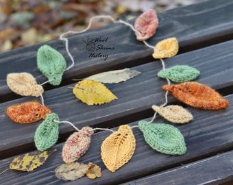 Strickmuster: Herbstlaubgirlande & Dekorationen (PDF-Muster)