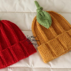 Modèle de bonnet bébé tricoté : Chapeaux fruits et légumes (Modèle PDF)