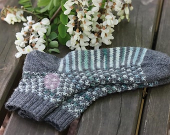 Socks Knitting Pattern/Kaleidoscope Socks/Mid-calf socks (PDF Pattern)
