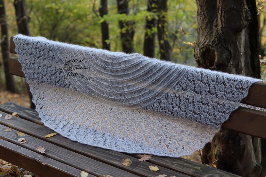 Lace Shawl Knitting Pattern PDF: Elegant Mohair Crescent Wrap (instant ...