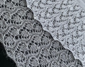 Lace Shawl Knitting Pattern PDF: Elegant Mohair Crescent Wrap (Instant Download)/Foggy Morning Shawl