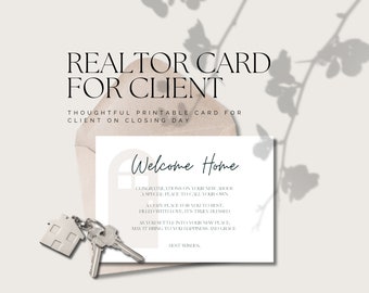 Printable Realtor Closing Card for Client, Welcome. Home Printable Card, Housewarming Printable Card