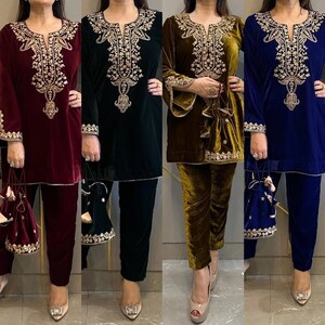 Velvet churidar neck clearance designs