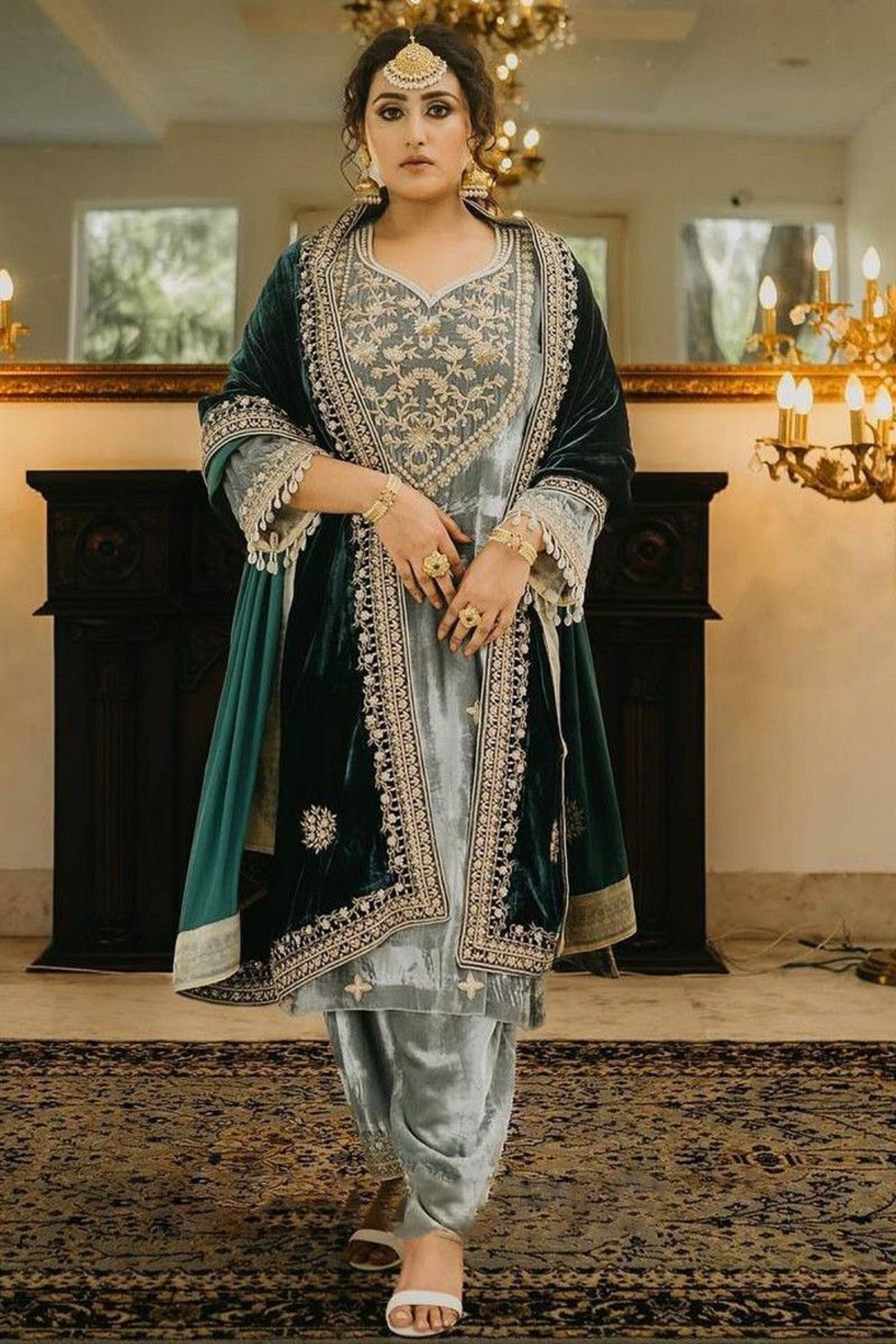 Velvet Punjabi Dress - Etsy