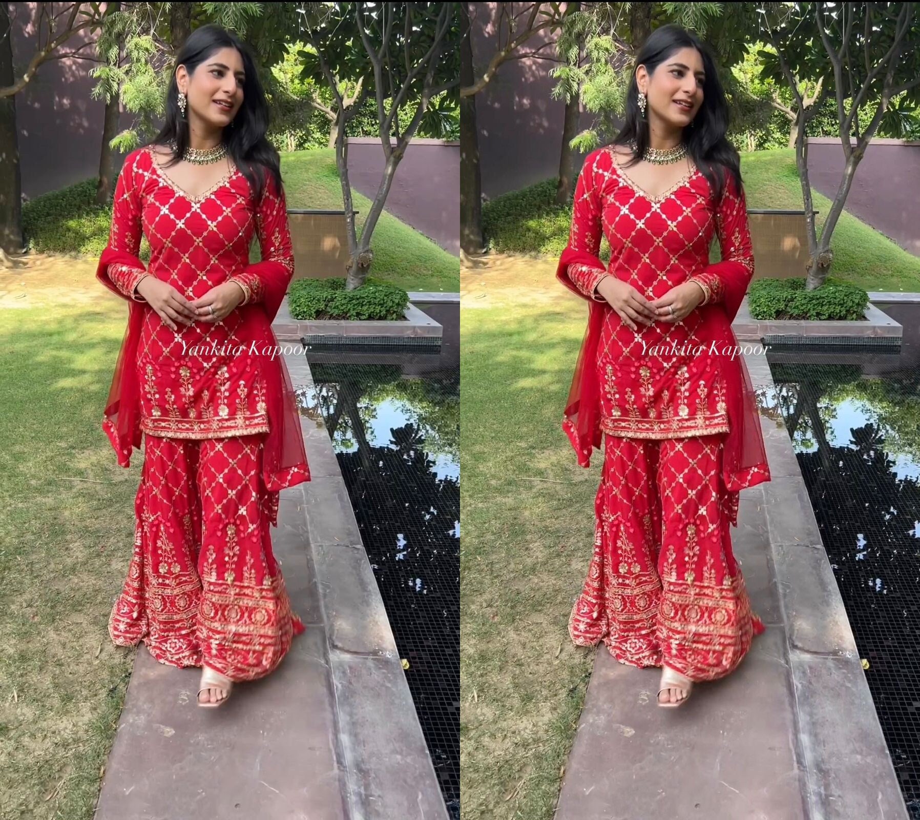 Latest designer suits for karwa clearance chauth