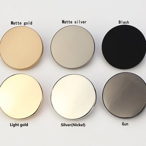 Metal Mirror Flat Buttons-6Pcs Round Gold/Silver/Gun/Black Shank Button for Sewing-Shirt/Blazer/Skirt/Jacket/Coat zdjęcie 8