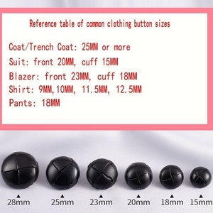 Leather Buttons-6Pcs Black/Brown/White/Khaki/Gray/Pink Button for Sewing-Blazer/Jacket/Coat/Sweater/Cardigan image 7