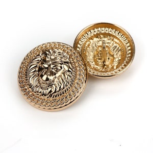 Metal Lion Buttons-6Pcs Rose Gold/Gun Black Button for Sewing-Blazer/Jacket/Coat/Sweater zdjęcie 5