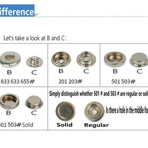 Bottoni automatici piatti in metallo-10 bottoni automatici con bottone a pressione in argento/bronzo/oro/rame pistola per jeans/giacca/cappotto/pelle/portafoglio/fai da te immagine 5