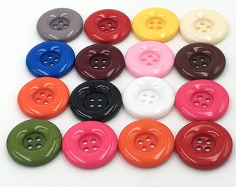 Resin Buttons-10/50Pcs Black/White/Blue/Pink/Green/Red Round Button for Sewing-Blazer/Jacket/Coat/Sweater/Cardigan