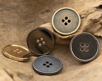 Metal Buttons-10Pcs Silver/Gold/Gun/Black/Bronze Hole Button for Sewing-Jeans/Blazer/Jacket/Coat/Sweater
