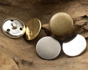 Metal Flat Buttons-10Pcs Vintage Gold Silver Bronze Mushroom Button for Sewing-Jeans/Sweater/Blazer/Jacket/Coat