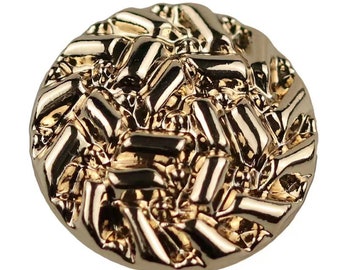 Metal Relief Buttons-6Pcs Gold/Gun/Silver Shank Button for Sewing-Blazer/Jacket/Coat/Sweater