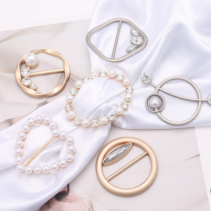 LA FERANI Anello Per Sciarpa E Foulard In Sete, Argento Con Perle – Regalo Perfetto Per Donna