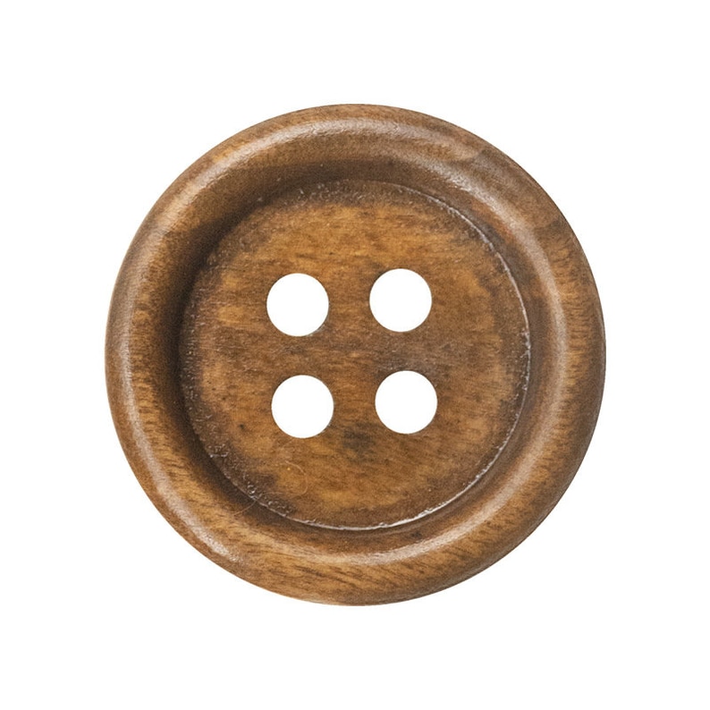 Wood Buttons-20/50/100/200Pcs Vintage Old Brown Wooden Hole Button for Sewing-Shirt/Cardigan/Sweater/Bag image 2