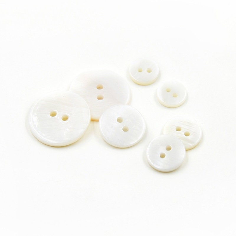 100 White Mother of Pearl Buttons: Natural Shell Sewing Supplies - Etsy